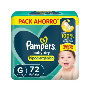 Pampers Baby-Dry Talle G x72 pañales para bebé