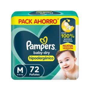 Pampers Baby-Dry Talle M x72 pañales para bebé