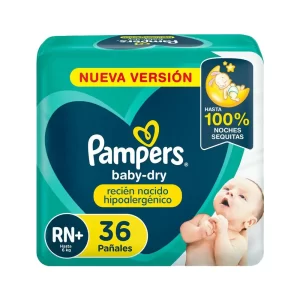 Pampers Baby-Dry Talle RN+ x36 pañales recién nacido