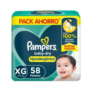 Pampers Baby-Dry Talle XG x58 pañales para bebé
