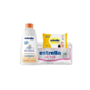 Combo Mensual Higiene Bebé óleo algodón y toallitas
